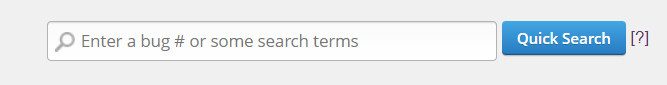 Screenshot of the quick search bar on the home page of Bugzilla.