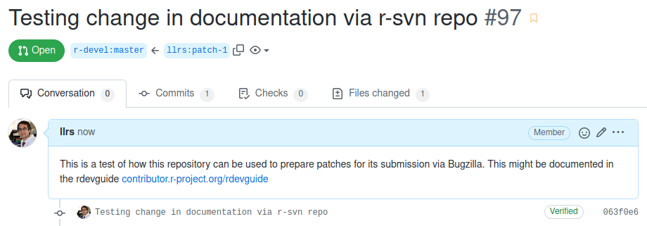 Screenshot of the pull requests opened